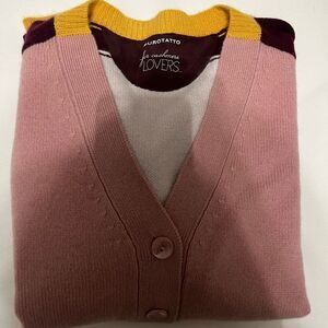 Purotatto for cashmere lovers color block cardigan size 42